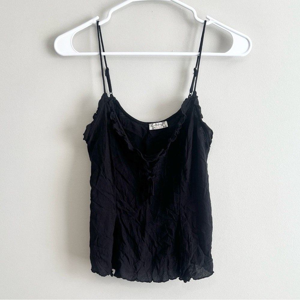 Free People Intimately Ruffle Lace Up Cami Tank